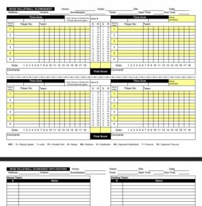 Free Volleyball Scoresheet Download - PDF and Printable